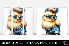 Cute Baby Chicken Model, Transparent 20 Oz Tumbler Product Image 1