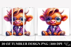 Cute Baby Highlandcow with Goofy Face, Transparent 20 Oz Product Image 1