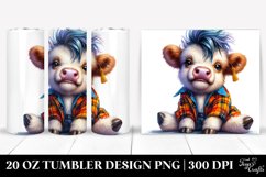 Cute Baby Highlandcow with Goofy Face, Transparent 20 Oz Product Image 1