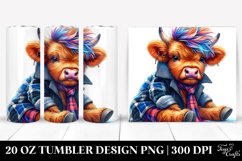 Cute Baby Highlandcow with Goofy Face, Transparent 20 Oz Product Image 1