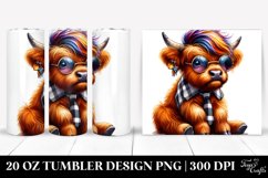 Cute Baby Highlandcow with Goofy Face, Transparent 20 Oz Product Image 1