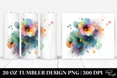 Abstract Shiny Nasturtium Drawing | 20 oz Tumbler Product Image 1