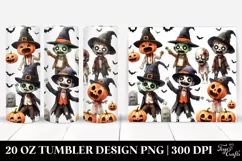 Simple Funny Halloween Clipart, 20 Oz Tumbler Product Image 1