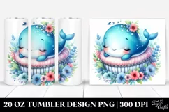 Cute Baby Whale Cradle | 20 Oz Tumbler Product Image 1