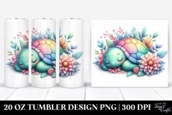 Detailed Turtle Sleeping Flower | 20 Oz Tumbler Product Image 1