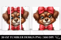 Brown Dog with Bow | 20 Oz Tumbler Product Image 1
