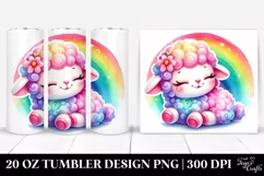 20 Oz Tumbler Sublimation | Cute Baby Lamb Sleeping on Product Image 1