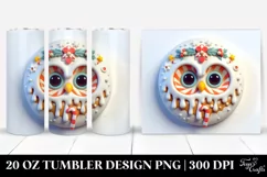 Martzipan Christmas Owl Design, Clipart 20 Oz Tumbler Product Image 1