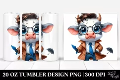 Baby Cow Raincoat Expression | 20 Oz Tumbler Product Image 1