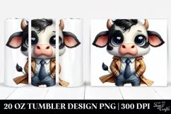 Baby Cow Raincoat Expression | 20 Oz Tumbler Product Image 1