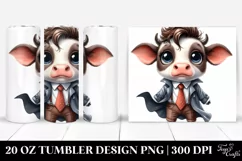 Baby Cow Raincoat Expression | 20 Oz Tumbler Product Image 1