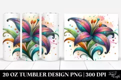 Detailed Vibrant Pastel Wooden Small Stained Lily | 20 oz Product Image 1