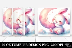 20 Oz Tumbler Sublimation | Cute Baby Bunny Playing on Product Image 1