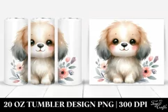 Whimsical Cute Dog Illustration 20 Oz Tumbler Product Image 1