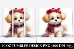 Whimsical Cute Dog Illustration 20 Oz Tumbler Product Image 1