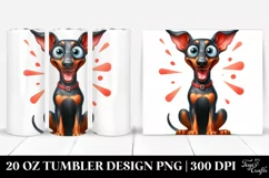 Cute Crazy Doberman Pinscher | 20 Oz Tumbler Product Image 1