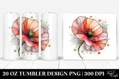Stained Poppy Watercolor Tumbler Product Image 1