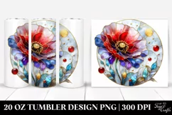 Stained Poppy Watercolor Tumbler Product Image 1