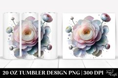 Shiny Ranunculus Clipart, Transparent 20 Oz Tumbler Product Image 1