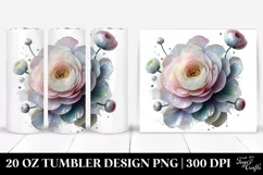Elegant Shiny Ranunculus Clipart 20 Oz Tumbler Product Image 1