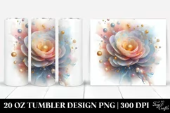 Elegant Shiny Ranunculus Clipart 20 Oz Tumbler Product Image 1