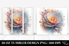 Pastel Ranunculus Artwork, Transparent 20 Oz Tumbler Product Image 1