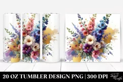 Colorful Bouquet Delphinium Tumbler Product Image 1