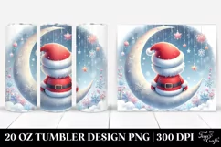 Santa on Moon and Stars | 20 oz Tumbler Product Image 1