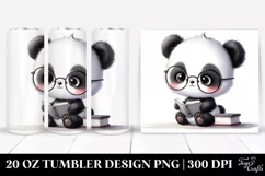 a Cute Baby Panda Image with es 20 oz Tumbler Product Image 1