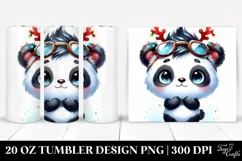 Adorable Panda with Santa Hat and Snow Goggles PNG Product Image 1