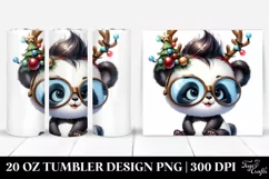 Adorable Panda with Santa Hat and Snow Goggles PNG Product Image 1