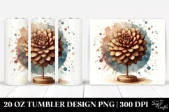 Wooden Stained Dahlia Tumbler Product Image 1