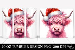 Goofy Pink Highland Cow, Transparent 20 Oz Tumbler Product Image 1