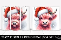 Cute Pink Highland Cow Clipart 20 Oz Tumbler Product Image 1