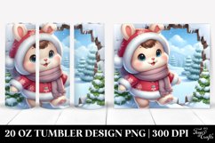 Cute Baby Rabbit in Winter Clipart 20 Oz Tumbler Product Image 1