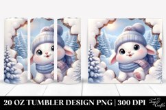 Cute Baby Rabbit in Winter Clipart 20 Oz Tumbler Product Image 1