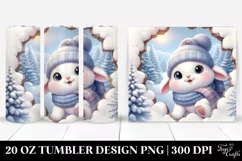 Cute Winter Rabbit Clipart, Transparent 20 Oz Tumbler Product Image 1