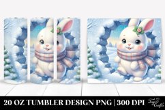 Cute Baby Rabbit in Winter Clipart 20 Oz Tumbler Product Image 1
