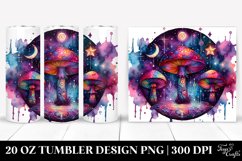 Vibrant Magical Mushroom Clipart, Transparent 20 Oz Tumbler Product Image 1