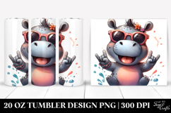 Funny Hippo with Sunglasses 20 Oz Tumbler Product Image 1