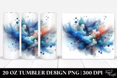 Colorful Blue Watercolor Particles | 20 Oz Tumbler Product Image 1