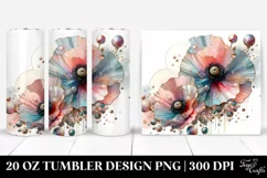 Pastel Shiny Poppy Retro Frame | 20 oz Tumbler Product Image 1