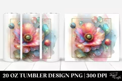 Pastel Shiny Poppy Retro Frame | 20 oz Tumbler Product Image 1