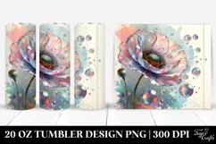 Pastel Shiny Poppy Retro Frame | 20 oz Tumbler Product Image 1
