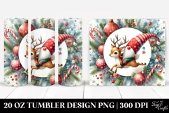 Watercolor Christmas Gnome Riding Deer, High-Res PNG Product Image 1