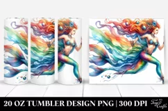 Running Mermaid Drawing | 20 oz Tumbler Product Image 1