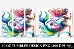 Running Mermaid Drawing | 20 oz Tumbler Product Image 1