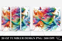 Running Mermaid Drawing | 20 oz Tumbler Product Image 1