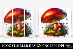 detailed Shiny Mushroom Watercolor Splash 20 oz Tumbler Product Image 1