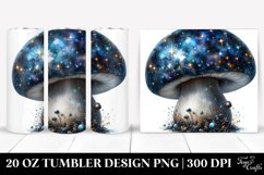detailed Shiny Mushroom Watercolor Splash 20 oz Tumbler Product Image 1